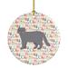 The Holiday Aisle® Scottish Fold Cat Christmas Hanging Figurine Ornament Ceramic/Porcelain in Gray/Green/Pink | 2.81 H x 2.81 W x 0.15 D in | Wayfair