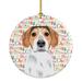 The Holiday Aisle® Beagle Tricolor 2 Hanging Figurine Ornament Ceramic/Porcelain in Brown/Red | 2.8 H x 2.8 W x 0.15 D in | Wayfair