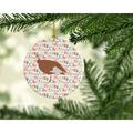 The Holiday Aisle® Jersey Buff Turkey Hen Hanging Figurine Ornament Ceramic/Porcelain in Brown/Red | 2.8 H x 2.8 W x 0.15 D in | Wayfair