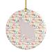 The Holiday Aisle® Burmilla Cat Christmas Hanging Figurine Ornament Ceramic/Porcelain in Green/Pink/White | 2.81 H x 2.81 W x 0.15 D in | Wayfair