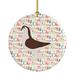 The Holiday Aisle® Large Pigeon Christmas Hanging Figurine Ornament Ceramic/Porcelain in Brown/Red/White | 2.8 H x 2.8 W x 0.15 D in | Wayfair