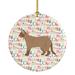 The Holiday Aisle® European Burmese 2 Cat Hanging Figurine Ornament Ceramic/Porcelain in Brown/Red | 2.8 H x 2.8 W x 0.15 D in | Wayfair