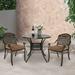 Bloomsbury Market Anieta Round 2 - Person 35.4" Long Bistro Set w/ Cushions Metal in Brown | 35.4 W in | Outdoor Furniture | Wayfair