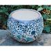 Winston Porter Old World Ceramic Blue & White Asian Floral Round Planter Or Garden Pot Ceramic in White/Blue | 6 H x 8 W x 8 D in | Wayfair
