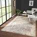Gray 96 x 60 x 0.3 in Area Rug - Bungalow Rose Ophelia Lux Classic Floral Beige/Rug w/ High-Low Texture Viscose, | 96 H x 60 W x 0.3 D in | Wayfair