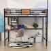 Ziaa Twin Steel Loft Bed w/ Built-in-Desk by Mason & Marbles Metal in Black | 67.9 H x 41 W x 77.2 D in | Wayfair F1EFE3506A3F4D0E8FF1069EF8EB63C9