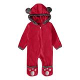 2DXuixsh Gender Neutral Baby Pants Boy Footed Romper Coat Baby Hooded Jumpsuit Girl Ears Bear Boys Romper&Jumpsuit Tux Romper Baby Boy Polyester Red 60