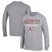 Men's Champion Heather Gray Mississippi State Bulldogs Stack Logo Volleyball Powerblend Long Sleeve T-Shirt