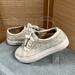 Michael Kors Shoes | Michael Kors Yalla Lace-Up Leather Sneakers Size 3 | Color: Gray/White | Size: 3bb