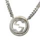 Gucci Jewelry | Gucci Necklace Silver Interlocking 246490 J8400 8106 Gg Ag 925 Gucci Engraved... | Color: Gold | Size: Os