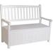 Outdoor Deck Storage Bench with Back Patio Furniture with 2-Seat Container Perfect for Garden Tools & Pool Toys White