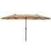 CITYLE 15x9ft Double-Sided Patio Umbrellas Large Double-Sided Rectangular Outdoor Twin Patio Market Umbrella Parasol with Easy Crank & 12 Strong Ribs and Ventilation Openings Anti-UV Taupe