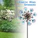 BUTORY Outdoor Metal Wind Spinners Wind Spinners with Stable Stake 90cm Peacock Tail Wind Spinners Metal Wind Mill