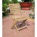 International Caravan Chelsea Acacia Folding Ladder Back Patio Dining Chair - Set of 2