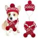 SPRING PARK 1 Set Pet Xmas Costume Accessories Knit Christmas Reindeer Scarf and Hat Set for Pet from Small to Large