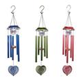 Alpine 8082782 35 in. Assorted Color Glass & Metal Wind Chime Pack of 6