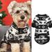 Christmas Dog Sweater Pet Clothes for Small Dogs Polyester Xmas Themed Pet Sweater for Autumn Winter Black White M