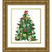 Bucheli Jen 20x23 Gold Ornate Wood Framed with Double Matting Museum Art Print Titled - Retro Coffee Mug Christmas Tree