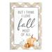 Stupell Industries Love Fall Most Of All Autumn Pumpkins Plaid Border Graphic Art Unframed Art Print Wall Art Design by Lettered and Lined