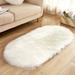 DONGPAI Fur Shaggy Rug Sheepskin Soft Carpet Fluffy Area Rug Ultra Soft Oval Carpet Throw Rugs for Bedroom Kids Room Living Room