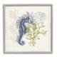 Stupell Industries Intricate Seahorse Overlay Sand Dollar Coral Botanicals Graphic Art Gray Framed Art Print Wall Art Design by Victoria Barnes