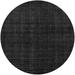 Ahgly Company Machine Washable Indoor Round Industrial Modern Black Eel Black Area Rugs 4 Round