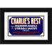 Anonymous 14x10 Black Ornate Wood Framed Double Matted Museum Art Print Titled: Label for Charlie s Best Sweet Corn - Blue (1930-1950)