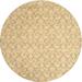 Ahgly Company Indoor Round Contemporary Sand Brown Abstract Area Rugs 8 Round