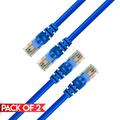 Cmple - [2 PACK] 7 Feet Cat6 Ethernet Patch Cable Cat6 Cable 10Gbps Cat6 Network Cord with Snagless RJ45 Connectors 10 Gigabit Computer Internet LAN Cable - Blue