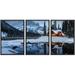 wall26 Framed Canvas Print Wall Art Winter Landscape with Modern Cabin at Night Nature Wilderness Photography Modern Art Rustic Scenic Multicolor for Living Room Bedroom Office - 16 x24 x3 Black