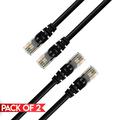 Cmple - [2 PACK] 5 Feet Cat6 Ethernet Patch Cable Cat6 Cable 10Gbps Cat6 Network Cord with Snagless RJ45 Connectors 10 Gigabit Computer Internet LAN Cable - Black