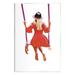 Stupell Industries Woman Wearing Red Dress Relaxing Park Swing Graphic Art Unframed Art Print Wall Art Design by Amelia Noyes