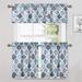 Yesfashion Cafe Curtains 24 Inch with Valance Quatrefoil Trellis Printed Cotton Blend Short Farmhouse Kitchen Curtains and Valances Set