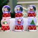 Dengjunhu Glass Snow Globe Exquisite Holiday Decor Glowing Crafts Christmas Tree Santa Claus Snowman Glass Ball With LED Light Ornament Home Decoration