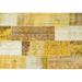 Ahgly Company Indoor Rectangle Contemporary Caramel Brown Patchwork Area Rugs 2 x 3