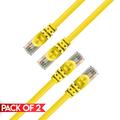Cmple - [2 PACK] 7 Feet Cat6 Ethernet Patch Cable 10Gbps Cat6 Network Cord with Snagless RJ45 Connectors Cat6 Cable Cat6 Cable 10 Gigabit Computer Internet LAN Cable - Yellow