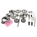 20PCS/ Set Stainless Steel Cookware Playset for children Pretend Kitchen Cooking Toys Varied Cooking Utensils Kitchenware Dinnerware Gifts