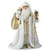 The Ashton-Drake Galleries White Christmas Decoration Musical Santa Claus Portrait Doll With A Beautiful Gold Filigree Robe Lined with 40 Sparkling LED Lights Plays Melody White Christmas 25 -Inches