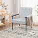 Armchair - George Oliver 22.8" W Chenille Upholstered Armchair Wood/Chenille in Gray | 33.2 H x 22.8 W x 21.2 D in | Wayfair
