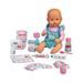 Nenuco Are You Sick - Soft Doll with Thermometer Medicine with Spoon Vaccine Colored Band-Aids Spray Bottle 14.5 cm