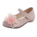 JDEFEG Cute Heels for Kids Girls Sandals Children Shoes Pearl Flower Princess Shoes Dance Shoes Sparkly Sandals for Girls Sandals Baby Girl Shoes Mesh Pink 23