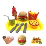 Zhaomeidaxi Kids Pretend Play Food Toys Fast Food Toy for Toddler Hamburger %26 Dessert Toys Play Kitchen and Toy Food for Boys Girls