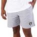 Men's Concepts Sport Gray/White Las Vegas Raiders Tradition Woven Jam Shorts