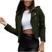 Women s Faux Suede Faux Leather Moto Jacket Slim Cropped Zipper Motorcycle Coat Long Sleeve Cardigan Short Outwear