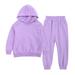 ZCFZJW Kid s Tracksuits 2 Piece Athletic Hoodie Tracksuit Set Activewear Solid Pullover Sweatshirt Sweatpant Sports Sets for Youth Boys Girls Sweatsuit(Purple 12-13 Years)