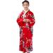 JDEFEG Girls Long Party Dress Baby Kimono Clothes Kids Japanese Robe Girls Toddler Outfits Traditional Girls Dress&Skirt Dresses for Plus Size Girls Satin Red 130