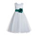 Ekidsbridal Ivory V-Back Lace Edge Junior Flower Girl Dress Wedding Tulle Junior Pageant Gown for Toddlers 183T 6