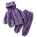 2DXuixsh Boys Clothes Size 7 Toddler Kids Baby Girl Boy Clothes Winter Warm Hooded Sweatshirt Tops and Pants 2Pcs Fall Tracksuit Outfits Pajamas Sleepwear Set Baby Boy Sweat Set Purple 90