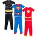 DC Comics Justice League Batman Superman The Flash Toddler Boys Pajama Shirts and Pants Black / Blue / Red 5T