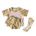 Baby Boy Bundles Set Clothes Baby Girls Boys Cotton Summer Patchwork Color Block Short Sleeve Tshirt Short Pants Set Outfits Girl Clothe